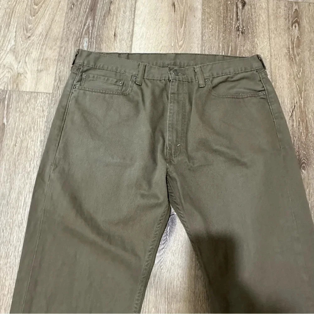 Levi’s 505 Men’s KhakiGreen 5 pocket Pants Size 38x30 GUC - Picture 3 of 8